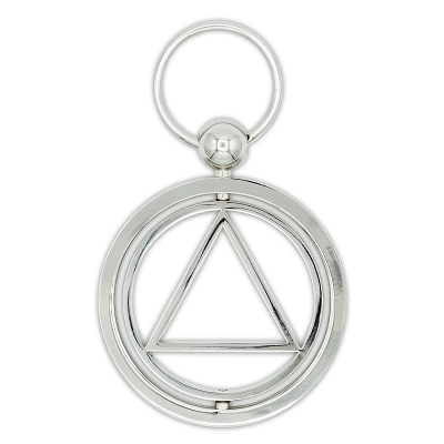 Silver AA Symbol Spinner Keychain