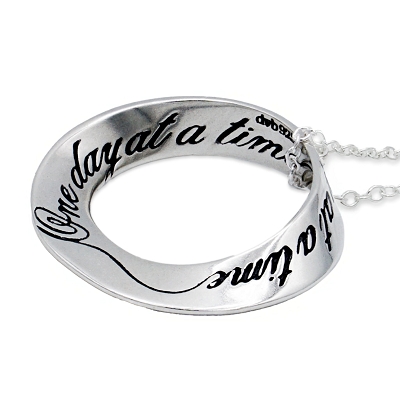 One Day At A Time Mobius Sterling Silver AA Necklace