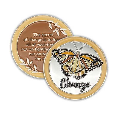 Orange Butterfly Affirmation Medallions
