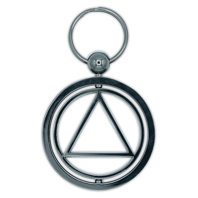 Gunmetal AA Symbol Spinner Keychain